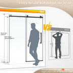 Frameless Shower Door with Anti-Shatter Safety Film and Bottom Water-Blocking Strip, Panel for Bathroom, 60" L x 0.5" W x 76" H, Brushed Nickel