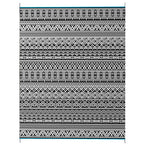 Reversible Outdoor Rug Carpet RV Camping Rugs with Carry Bag, 8' x 10', Gray & Cream White Boho