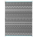 Reversible Outdoor Rug Carpet RV Camping Rugs with Carry Bag, 8' x 10', Gray & Cream White Boho