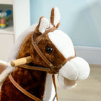 Rocking Horse with Sound, Ride on Horse with Saddle, Toddler Rocker, Gift for 3-8 Year Old, Brown