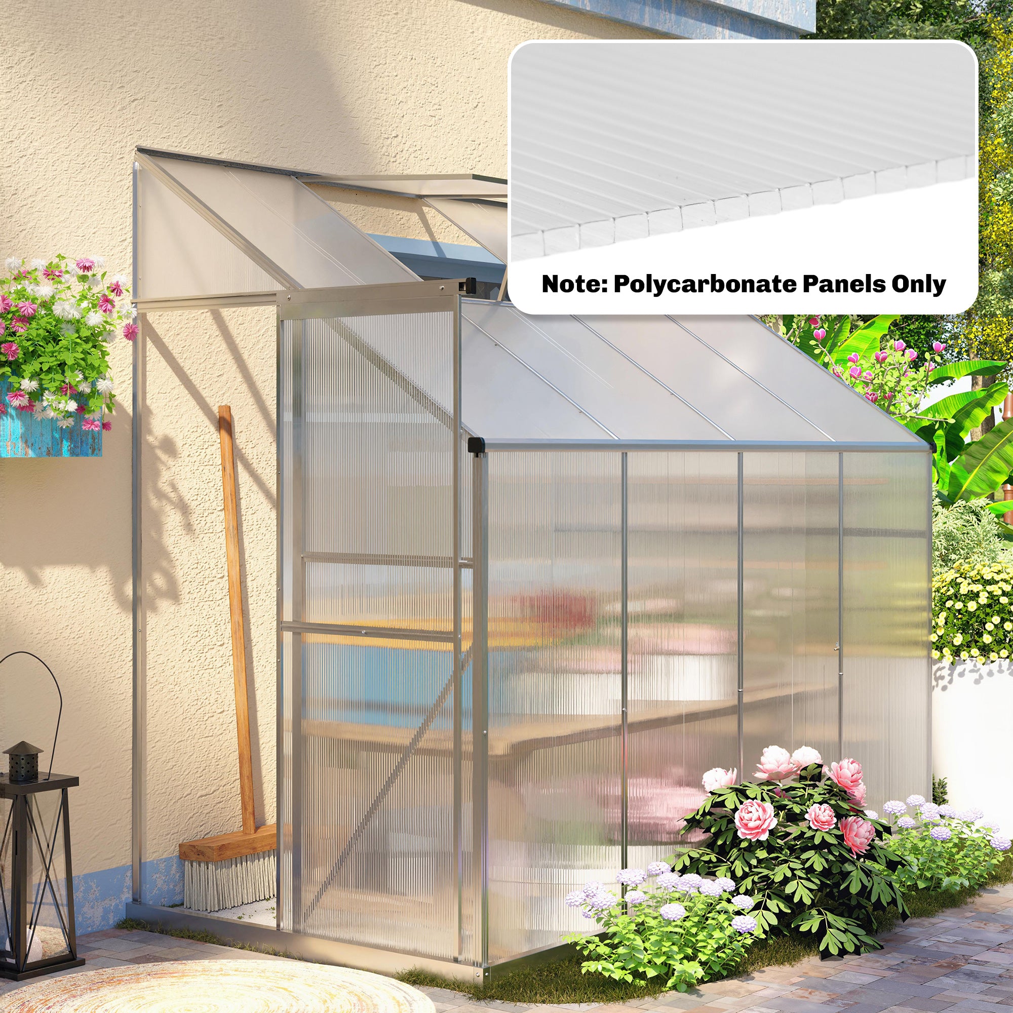 Polycarbonate Greenhouse Panels UV Protected Twin-Wall Polycarbonate Sheet 47.2" x 23.6" 10 Pack Clear