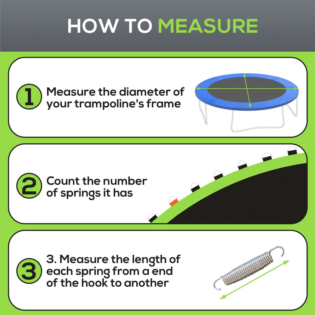 Trampoline Replacement Mat, Fits 12' Trampoline w/ 72 V-Hooks & 5.5" Springs (Spring & Frame not Included), Green