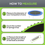 Trampoline Replacement Mat, Fits 12' Trampoline w/ 72 V-Hooks & 5.5" Springs (Spring & Frame not Included), Green