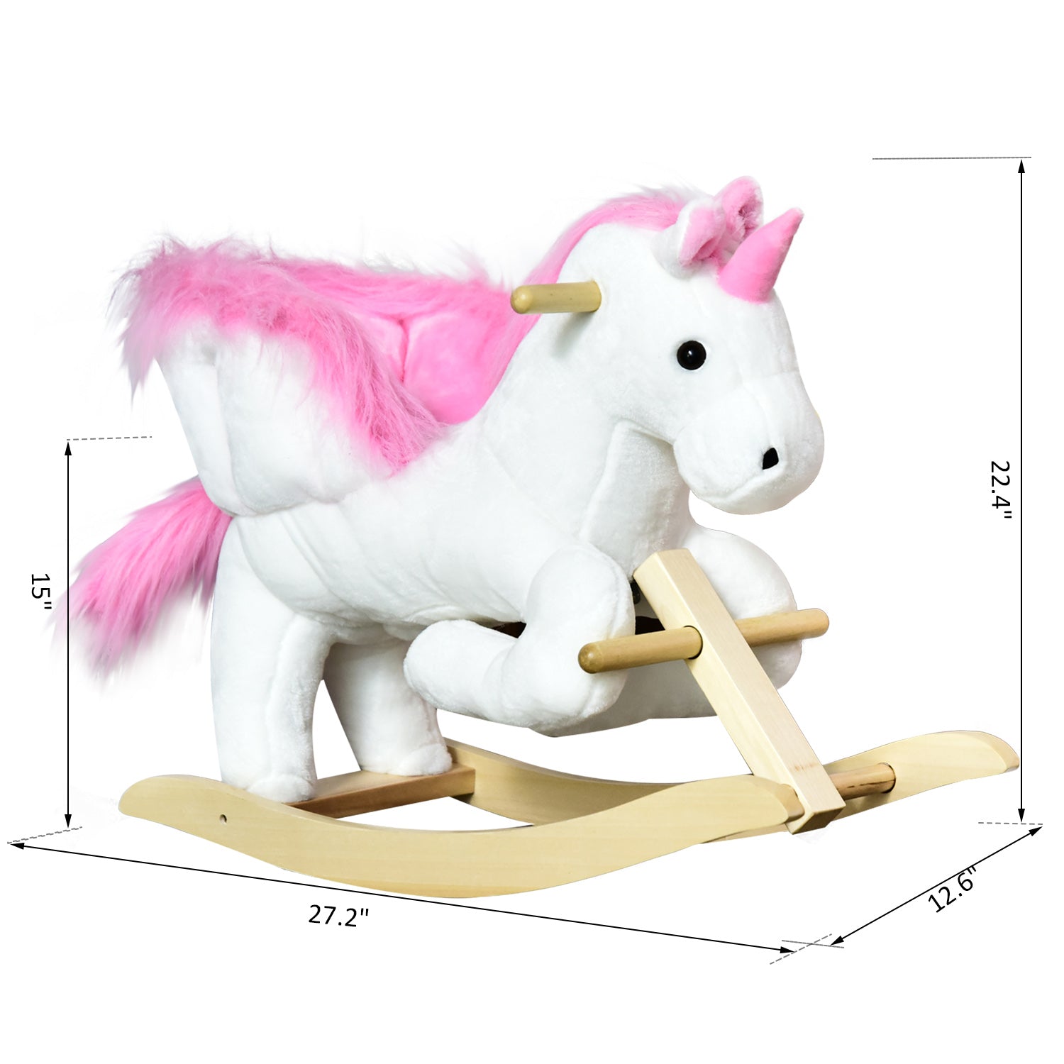 Unicorn Baby Rocking Horse Toy for Kids with Lullaby Song, Plush Ride on Horse with Heavy-Duty Support System, Pretend Play Interactive Toy for Toddlers 18-36 Months