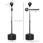 Free Standing Boxing Bag with Stand, Punching Speed Bag Reaction Bar Challenge with Suction Cups, 64-81in Adjustable Height for Teenagers and Adults, Black