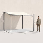 10' x 10' Steel Outdoor Pergola Gazebo, Patio Canopy with Weather-Resistant Fabric and Drainage Holes for Backyard, Deck, Garden, Cream White