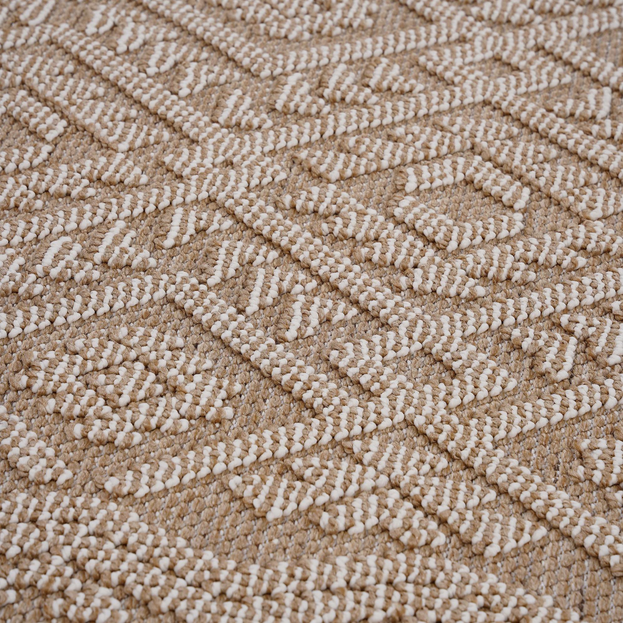 Naar 4x6 Indoor Outdoor Stain-Resistant Area Rug with Medium Pile Height, Kid and Pet-Friendly Carpet, 74" L x 48" W x 0.3" H, Natural