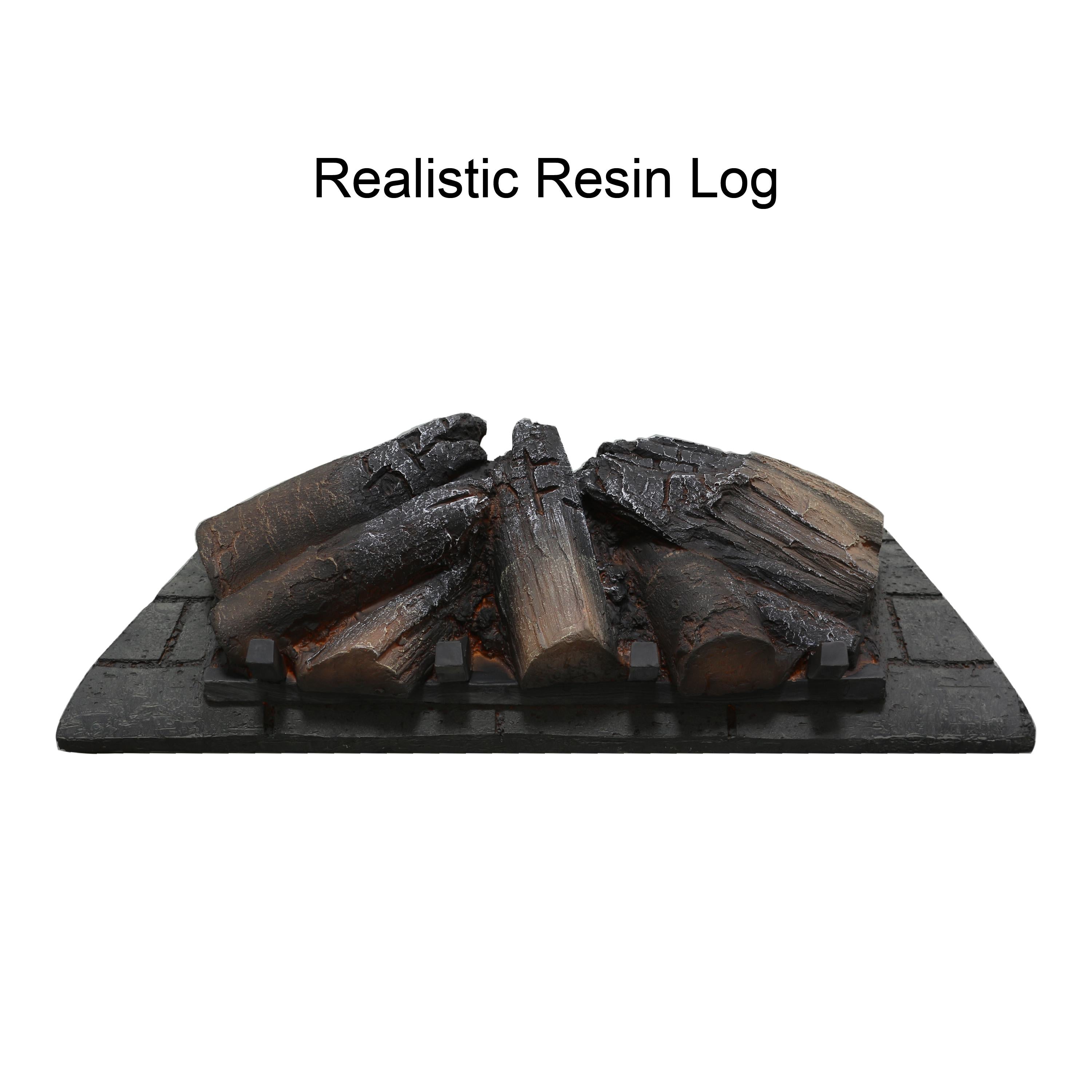 26" Infrared Quartz Heater Fireplace Insert with Realistic Flame and Adjustable Brightness, CSA/UL Certified, Fits Up to 400 Sq. Ft., Antique Black