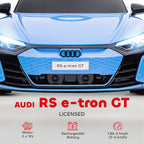 Electric Car for Kids, 12V Licensed RS E-tron GT 3.1 MPH Kids Ride on Car, Ride-on Toy with Remote Control, 4 Suspension Wheels, Horn, Music, Lights, for Boys and Girls, Blue