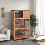 Catio, Outdoor Cat Enclosure House on Wheels with Hammock, Orange