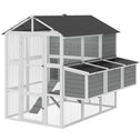 77" Large Chicken Coop for 6-8 Chickens, Outdoor Wooden Hen House Poultry Cage with Run, Nesting Boxes, Waterproof Roof