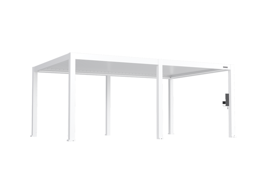POWER+ PRO Gen 2 Motorized Pergola – 13' x 20' (6-Post) White, 6063-T5 Aluminum, Motorized Louvers, LED Lighting, IP68 Outlets