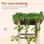 85" Wooden Garden Arbor for Wedding and Ceremony, Outdoor Garden Arch Trellis for Climbing Vines - Carbonized