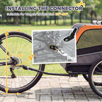 Dog Bike Trailer, Pet Cart Bicycle Carrier with 2 Entrances, Quick Release Wheels, Reflectors, Flag, Safety Leash