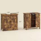 Bathroom Vanity Cabinet, Under Sink Bathroom Cabinet with 2 Doors and Adjustable Shelf, Rustic Brown