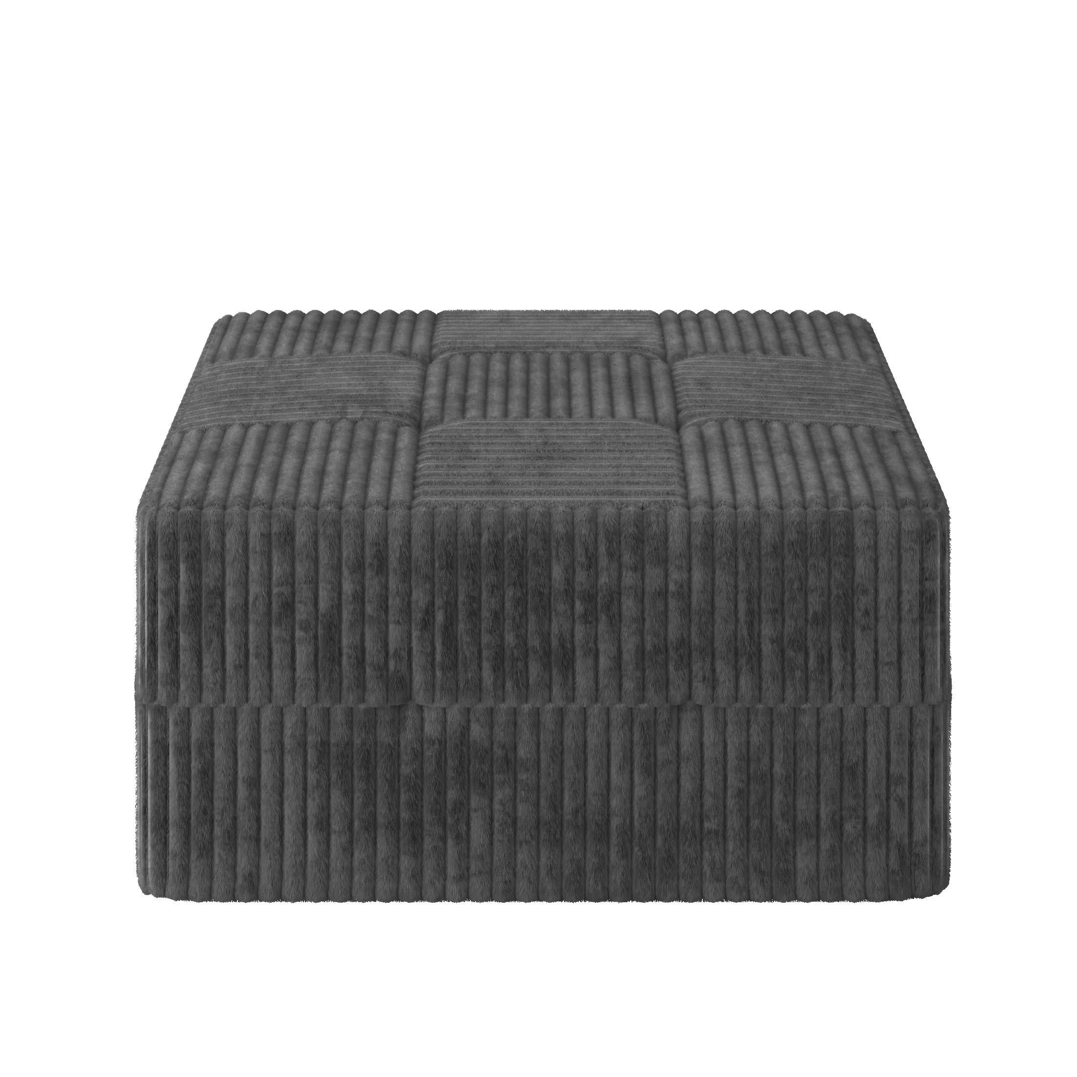 Compressed Sectional Ottoman Sofa with Space-Saving Reversible Design, Sleeper Sofa with Breathable Fabric, 33" L x 33" W x 17" H, Grey