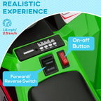 6V Electric Toy Car with Back Trailer, Forward Backward, Wear-Resistant Wheels for Ages 18-36 Months, Green