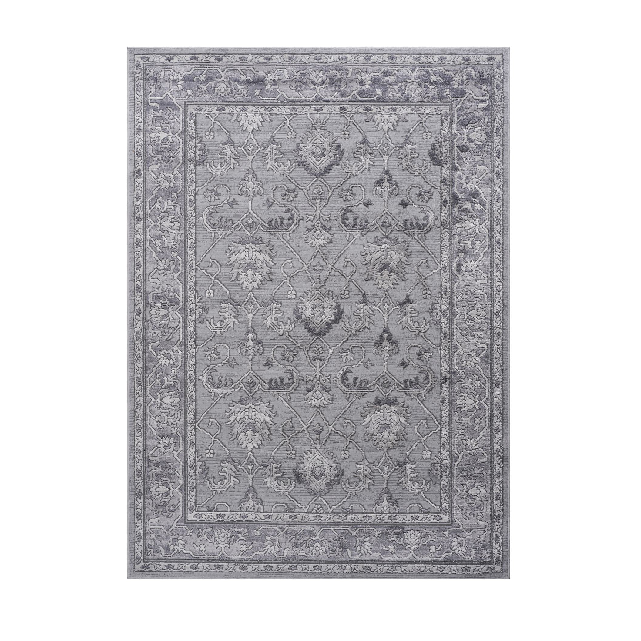 Naar 5x7 Stain-Resistant Area Rug with Non-Shedding Design and Cotton Backing, Kid and Pet-Friendly Carpet, 90" L x 63" W x 0.35" H, Gray
