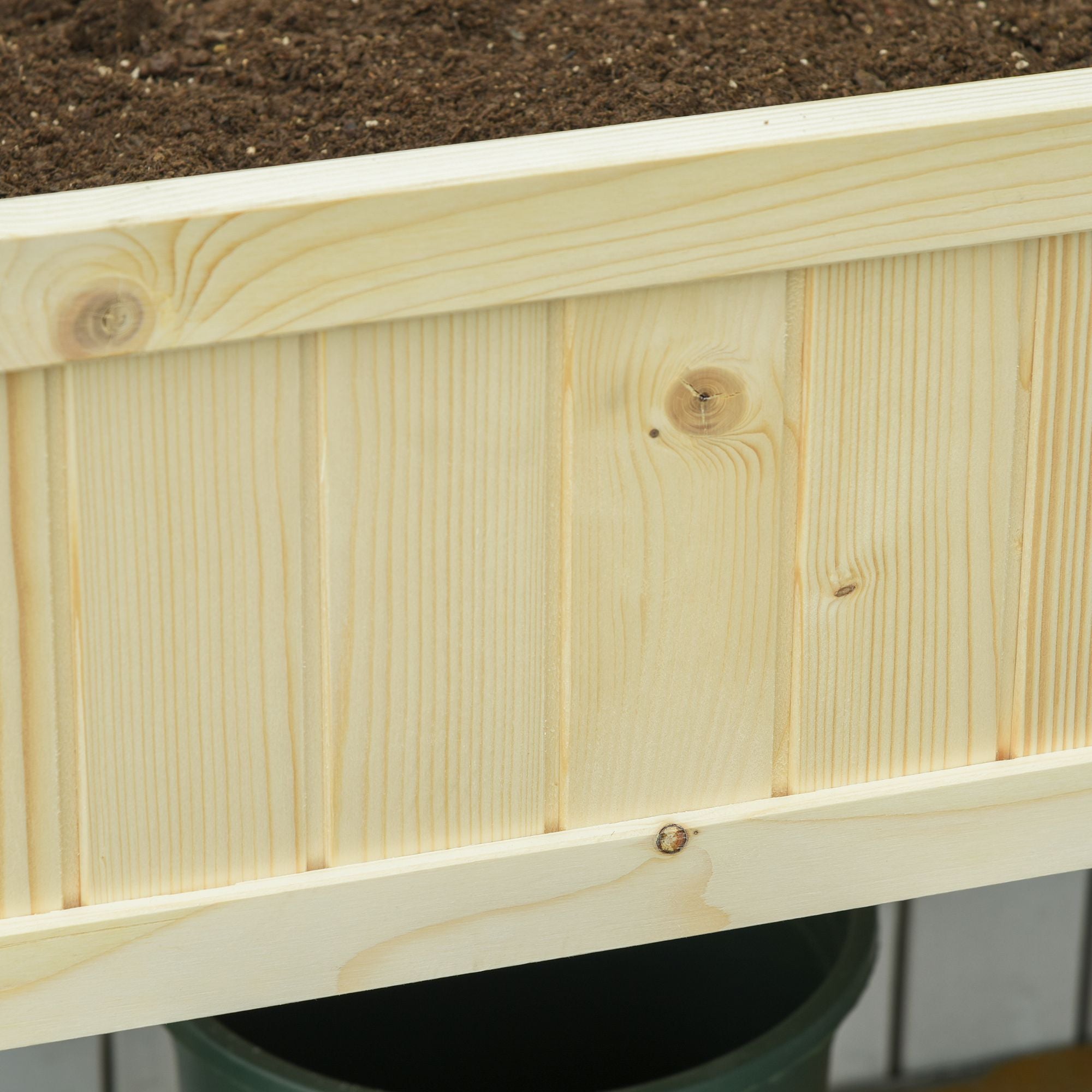 Raised Garden Bed Elevated Wooden Planter Box with Space-Saving Folding Design, Drainage Holes, & Inner Liner for Vegetable Fruit Herb Grow