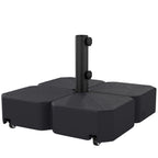Patio Umbrella Base with Wheels Outdoor Umbrella Stand Holder for 1.5"/1.9" Poles Black