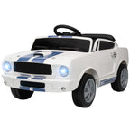 Licensed Shelby GT 350 Kids Ride On Car with Remote Control, Adjustable Speed, MP3, Smooth Start, LED Lights, White