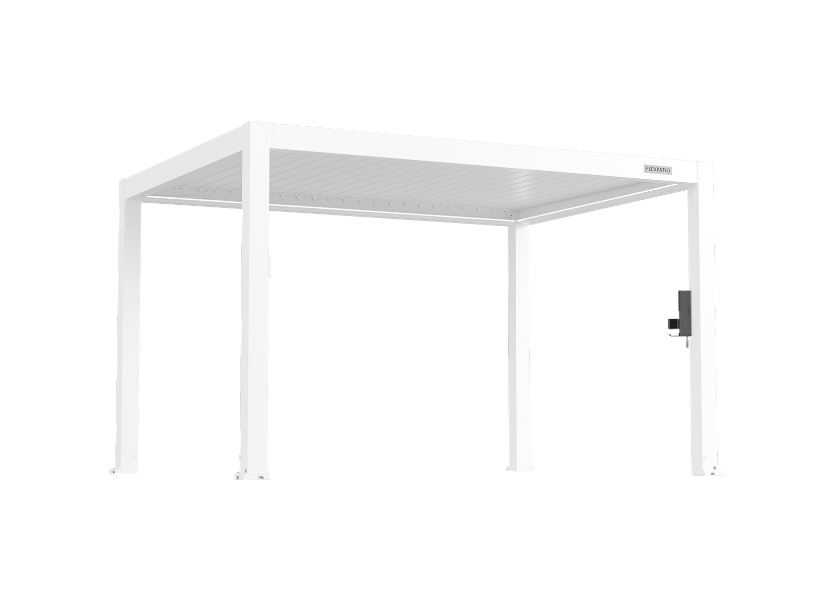 POWER+ PRO Gen 2 Motorized Pergola 10' x 13' White 6063-T5 Aluminum with Motorized Louvers, LED, IP68 Outlets, 165 MPH Wind