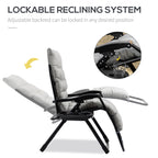 Padded Zero Gravity Chair, Folding Recliner Chair with Cup Holder Cushion, Gray