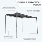 Durable 10x10 Steel Pergola, Wall-Mounted with Canopy for Patio Perfect for Homeowners, Gray
