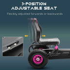 Ergonomic Pedal Go Kart Kids Ride-on Toy with Tough, Wear-Resistant Tread for Boys & Girls, Ages 5-12, Pink