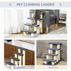 Cat Tree with 4 Steps for High Beds w/ Sisal Scratching Post