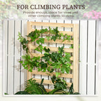 Wood Planter Box with Trellis for Climbing Plants, Raised Garden Bed for Outdoor Flowers Herbs, 91"x24"x43", Natural