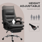 Massage Office Chair with Heat Function, Computer Desk Chair with Footrest Swivel Wheels, Black