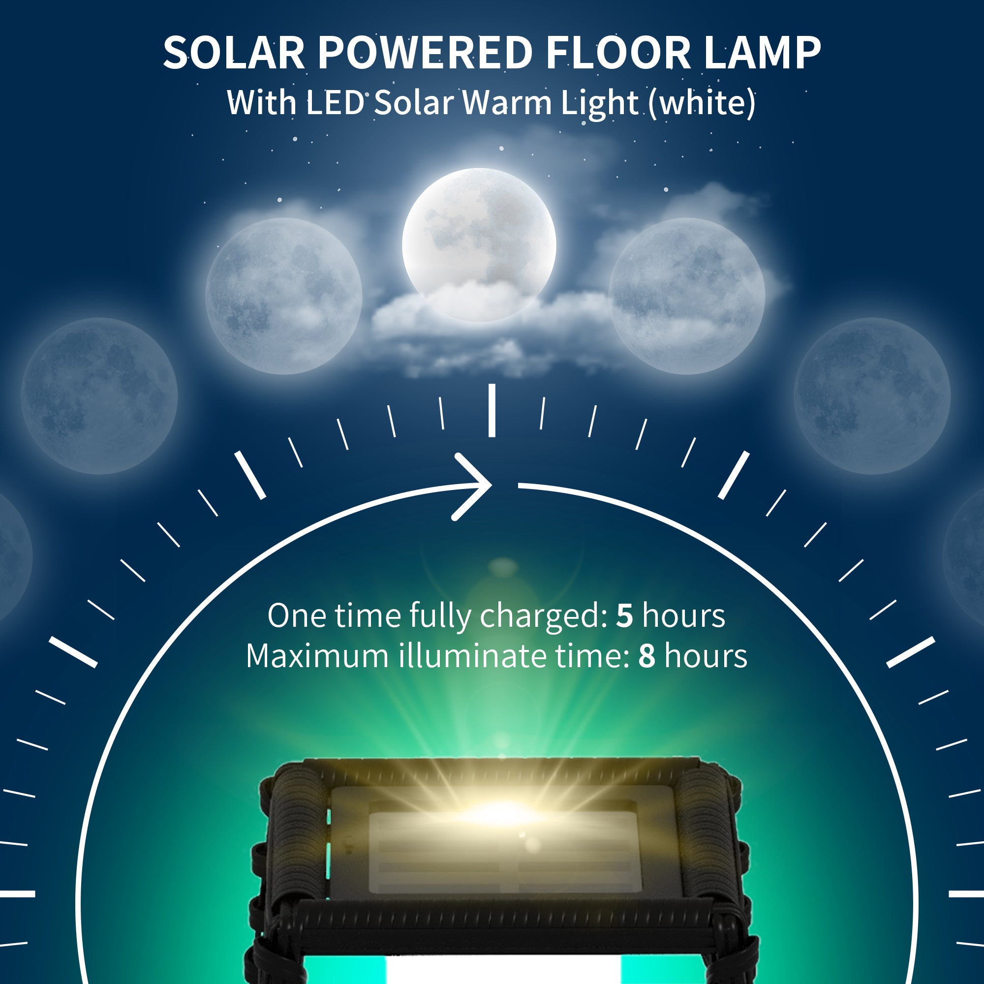 Solar Floor Lamp, Outdoor Rattan Garden Lantern Pathway Light & Decorative Driveway Lighting, Black