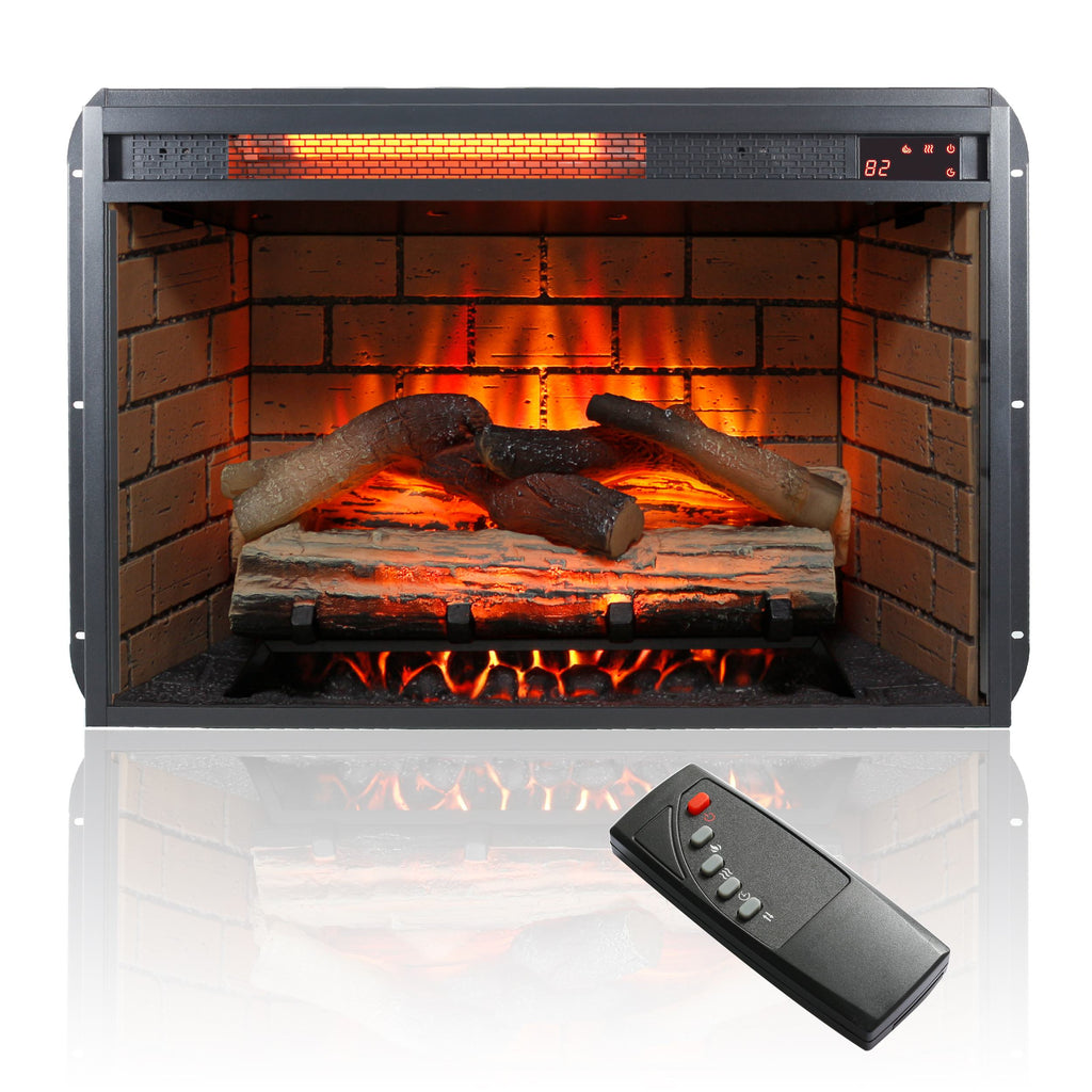 60" Electric Fireplace Entertainment Center with Door Sensor, Adjustable Flame Brightness, Remote Control, 60" L x 16" W x 32" H, Brown