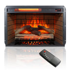 60" Electric Fireplace Entertainment Center with Door Sensor, Adjustable Flame Brightness, Remote Control, 60" L x 16" W x 32" H, Brown
