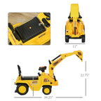 2 in 1 Ride On Toy Digger Digger Tractor Pulling Cart Pretend Play Construction Truck