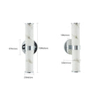 Set of 2 Resin Imitation Marble Wall Sconce, Modern Vertical Light Fixture for Bathrooms, Hallways, Bedrooms, 5" L x 5.5" W x 14" H, Silver