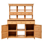 Tall Potting Bench with 3 Shelves, 6 Drawers, Hutch and Cabinet, Wood Garden Workstation for Patio, 50'' L x 20.5'' W x 65.5'' H, Natural