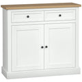 Sideboard Buffet Cabinet, Coffee Bar Cabinet with 2 Drawers and Double Door Cupboard for Kitchen, Living Room, Entryway, White
