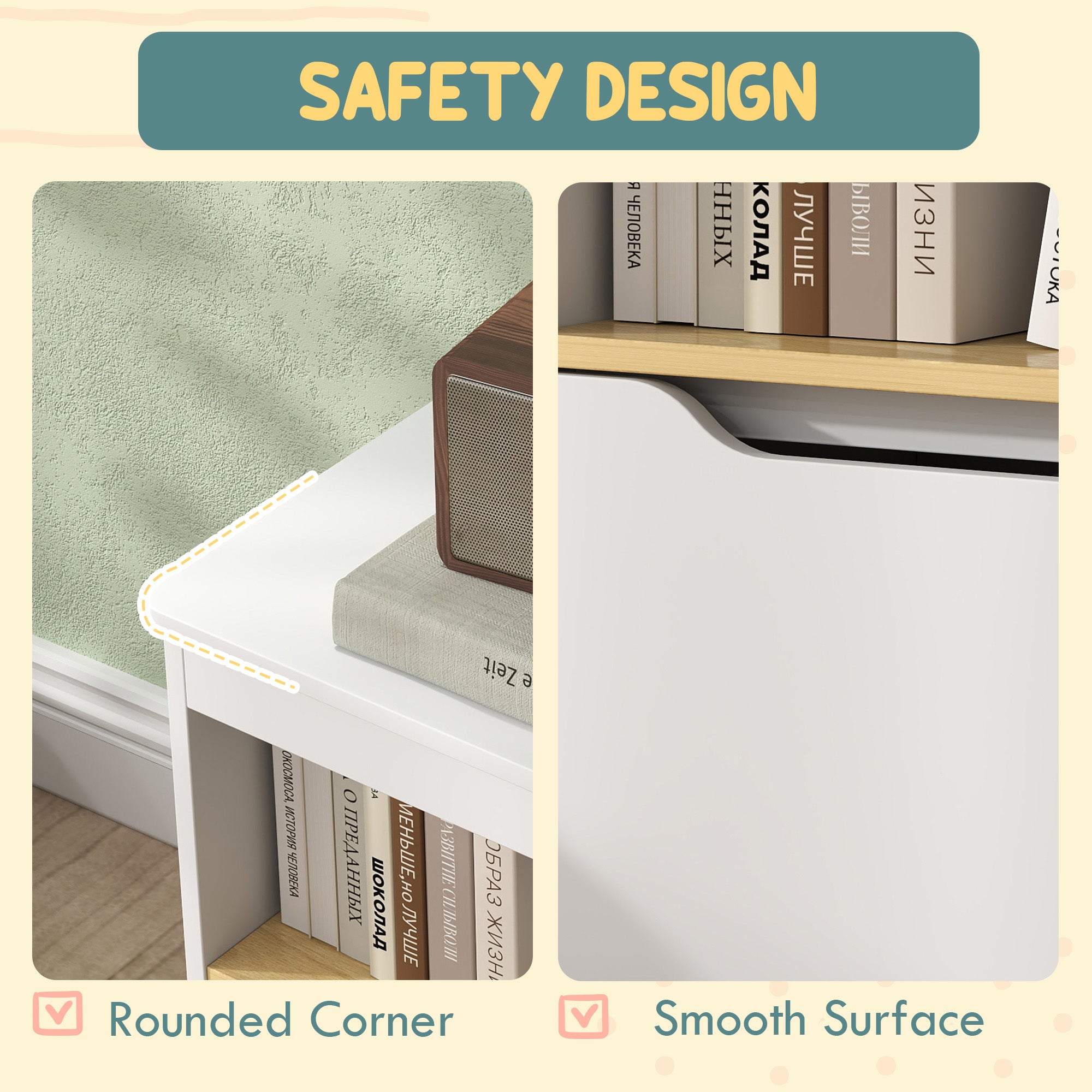 Toy Storage Organizer with 2 Drawers, Toy Shelf, Large Top, for Bedroom, Nursery, Living Room, White