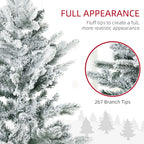 4.5' Artificial Flocked Christmas Trees, with Snow Frosted Branches, Auto Open, Steel Base