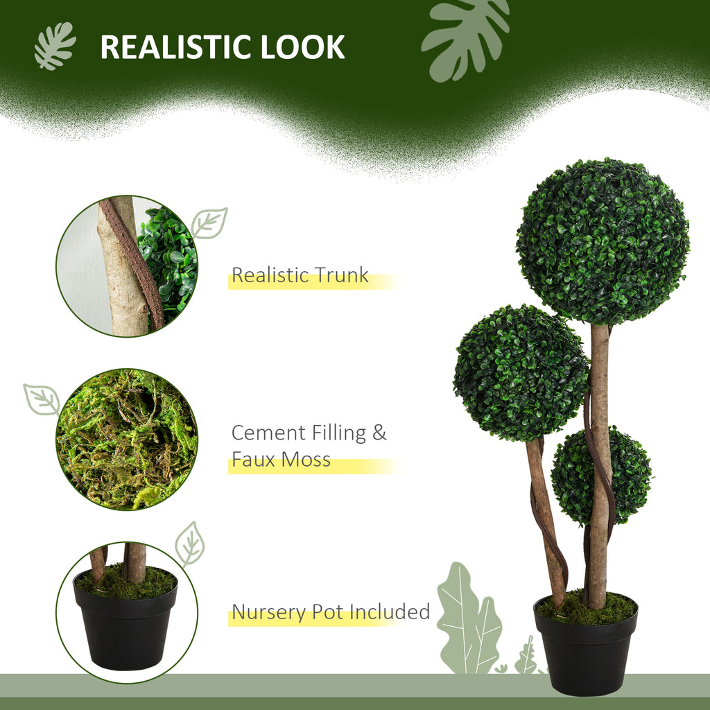 Artificial Plant for Home Decor Indoor & Outdoor Fake Plants Artificial Tree in Pot, Dark Green