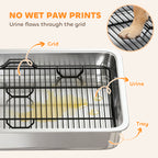 Dog Potty Tray Stainless Steel for Small and Medium Dogs, Dog Training Tray for Porch, Bathroom, Balcony, 28" x 20" x 4"