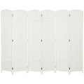 Folding Room Divider Screen 6 Panel 5.6 ' Tall Privacy Screen Freestanding Room Partition for Home Office, White