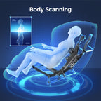 3D Zero Gravity Massage Chair with Voice and App Control, Back Heating, Full Body Shiatsu Recliner, 52" L x 29" W x 43" H, Black