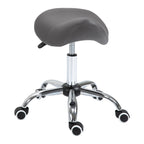 Ergonomic Rolling Saddle Stool PU Leather Hydraulic Spa Stool Height Adjustable Swivel Drafting Salon Chair, Gray