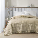 Hypoallergenic Oversized Down Alternative Blanket with Satin Trim, OEKO-TEX Certified, Machine Washable, 108" L x 96" W x 0.25" H, Taupe