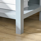 Sofa Side Table, Accent End Table with Storage Drawer and Bottom Shelf for Living Room,Gray