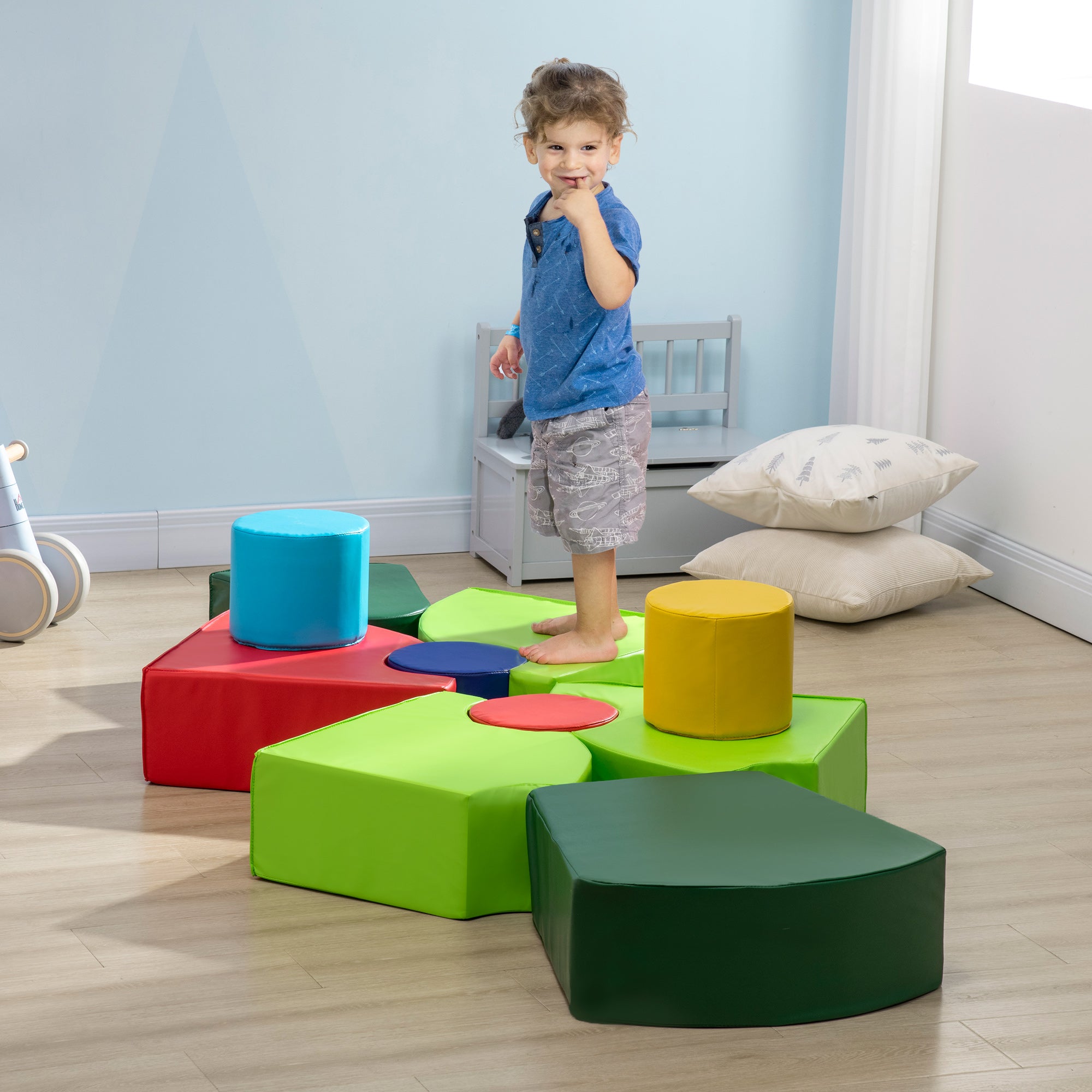 10-Piece Soft Play Set for Creativity, Climb and Crawl Foam Playset with Easy-to-Clean Surface, Activity Play Structures for 18 Months Old