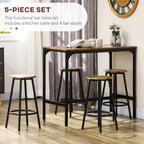 5-Piece Counter Height Bar Table and Chairs Set, Bar Table with Stools, Kitchen Table 4 Chairs, Rustic Brown